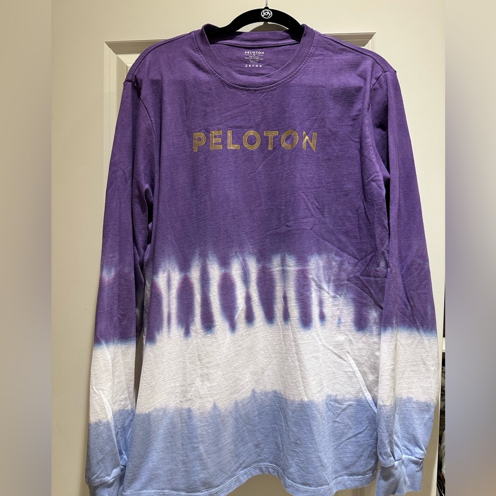 Peloton Long Sleeve Purple tye dye Women’s Workout Shirt.